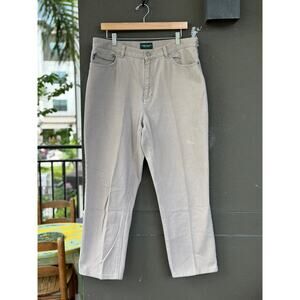 Ralph Lauren Jeans Women's Size 16 High-Rise Relaxed Cropped Chino Khaki Pants